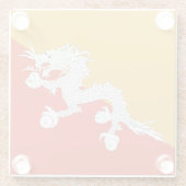 Onderzetter van glas met vlag van Bhutan (Achterkant)