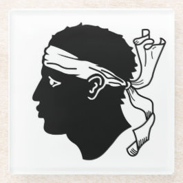 Onderzetter van glas met vlag van Corsica