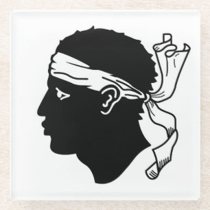 Onderzetter van glas met vlag van Corsica