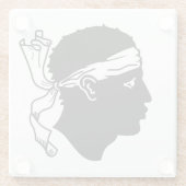 Onderzetter van glas met vlag van Corsica (Achterkant)