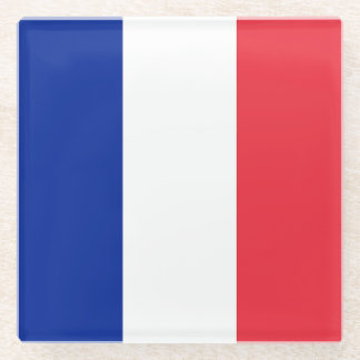 Onderzetter van glas met vlag van Frankrijk