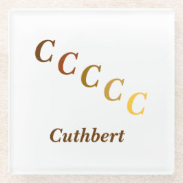 Onderzetter van glas - Naam en gestuurde letters (