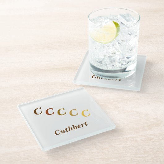 Onderzetter van glas - Naam en gestuurde letters ( Glazen Onderzetter (Schuin)