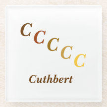 Onderzetter van glas - Naam en gestuurde letters (