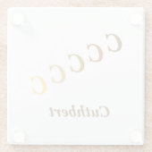 Onderzetter van glas - Naam en gestuurde letters ( Glazen Onderzetter (Achterkant)