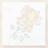 Onderzetter van glas - Oranje Roos (Achterkant)