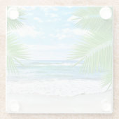 Onderzetter van glas — Tropisch strand (Achterkant)