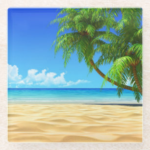 Onderzetter van glas — Tropisch strand
