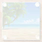 Onderzetter van glas — Tropisch strand (Achterkant)