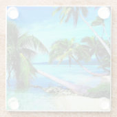 Onderzetter van glas — Tropisch strand (Achterkant)