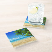 Onderzetter van glas — Tropisch strand Glazen Onderzetter (Schuin)