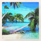 Onderzetter van glas — Tropisch strand Glazen Onderzetter (Voorkant)