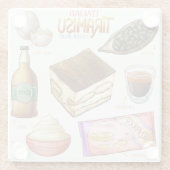 Onderzetter van glas voor de trommel glazen onderzetter (Achterkant)