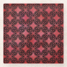 Onderzetter van glas voor zwarte en rode diamanten