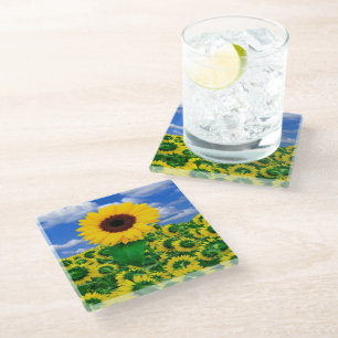 Onderzetter van glas — Zonnebloemen