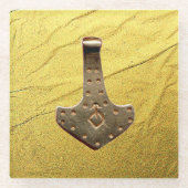 Onderzetter van goudbruin bruistroomglas (Voorkant)