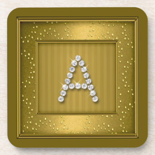 Onderzetter van goudschimmer en Sparkle-mongram