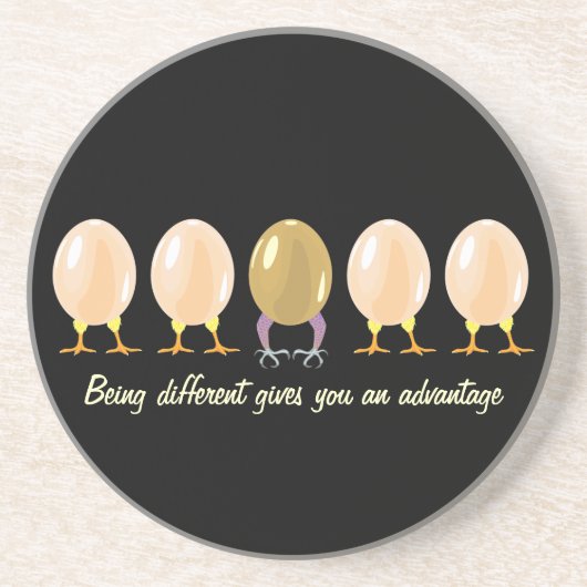 onderzetter van grappige draak en kippen (Voorkant)