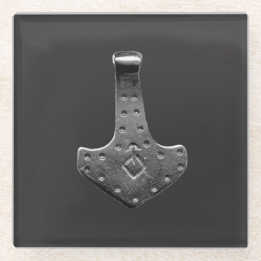 Onderzetter van grijs staal van Thor Hammer (Voorkant)