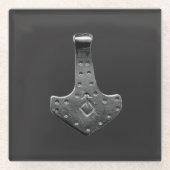Onderzetter van grijs staal van Thor Hammer Glazen Onderzetter (Voorkant)