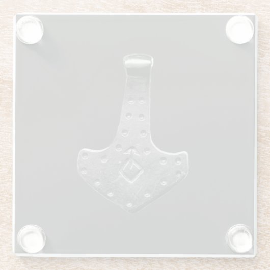 Onderzetter van grijs staal van Thor Hammer Glazen Onderzetter (Achterkant)