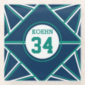 Onderzetter van groen en blauwgroen glas (Voorkant)