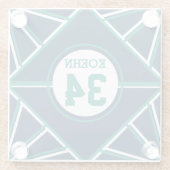 Onderzetter van groen en blauwgroen glas (Achterkant)