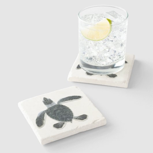 Onderzetter van groene schildpad (Zijkant)