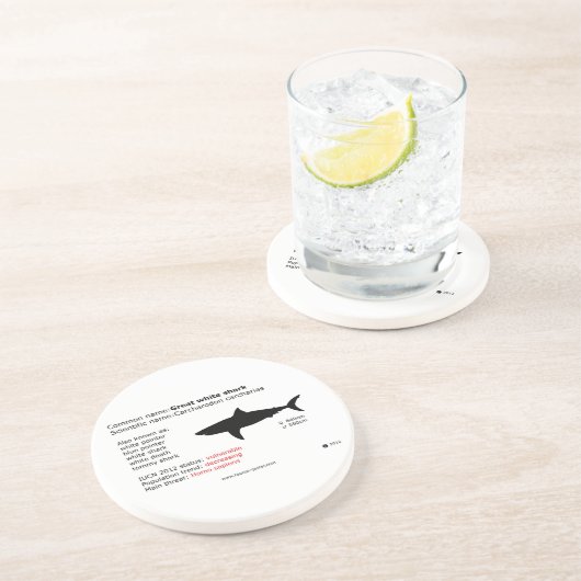 Onderzetter van grote witte haai (Zijkant)