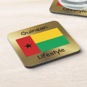 Onderzetter van Guinee-Bissau inzake vlag en tekst (Linkerzijde)