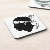 Onderzetter van harde kunststof met de vlag van Co (Linkerzijde)