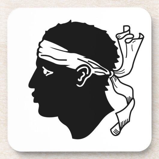 Onderzetter van harde kunststof met de vlag van Co (Voorkant)