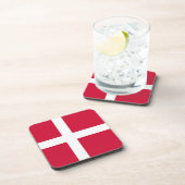 Onderzetter van harde kunststof met Deense vlag (Rechterzijde)