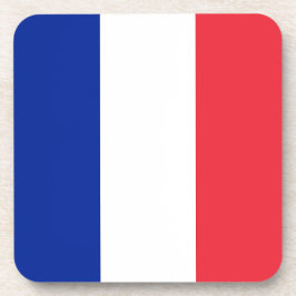 Onderzetter van harde kunststof met Franse vlag