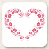 Onderzetter van harde kunststof met hartsymbool (Voorkant)