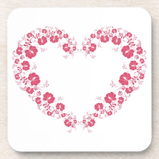 Onderzetter van harde kunststof met hartsymbool (Voorkant)