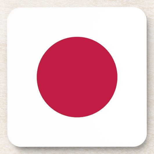 Onderzetter van harde kunststof met Japanse vlag (Voorkant)