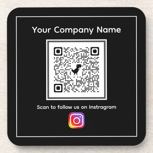 Onderzetter van harde kunststof met QR-code (Voorkant)