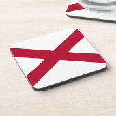 Onderzetter van harde kunststof met vlag van Alaba (Linkerzijde)