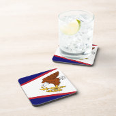 Onderzetter van harde kunststof met vlag van Ameri (Rechterzijde)