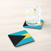 Onderzetter van harde kunststof met vlag van Baham (Rechterzijde)