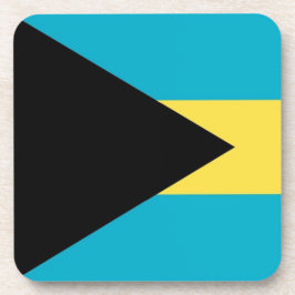 Onderzetter van harde kunststof met vlag van Baham