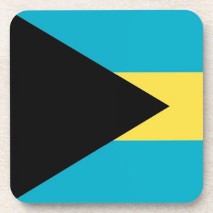 Onderzetter van harde kunststof met vlag van Baham