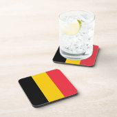 Onderzetter van harde kunststof met vlag van Belgi (Rechterzijde)