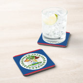 Onderzetter van harde kunststof met vlag van Beliz (Rechterzijde)