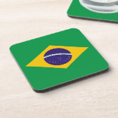 Onderzetter van harde kunststof met vlag van Brazi (Linkerzijde)
