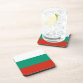 Onderzetter van harde kunststof met vlag van Bulga (Rechterzijde)