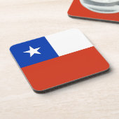 Onderzetter van harde kunststof met vlag van Chili (Linkerzijde)