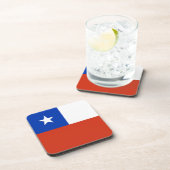 Onderzetter van harde kunststof met vlag van Chili (Rechterzijde)
