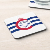 Onderzetter van harde kunststof met vlag van Cinci (Linkerzijde)